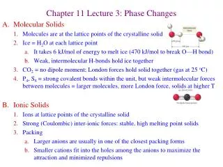 Chapter 11 Lecture 3: Phase Changes