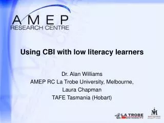 Using CBI with low literacy learners