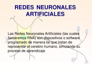 REDES NEURONALES ARTIFICIALES