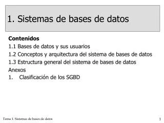 1. Sistemas de bases de datos