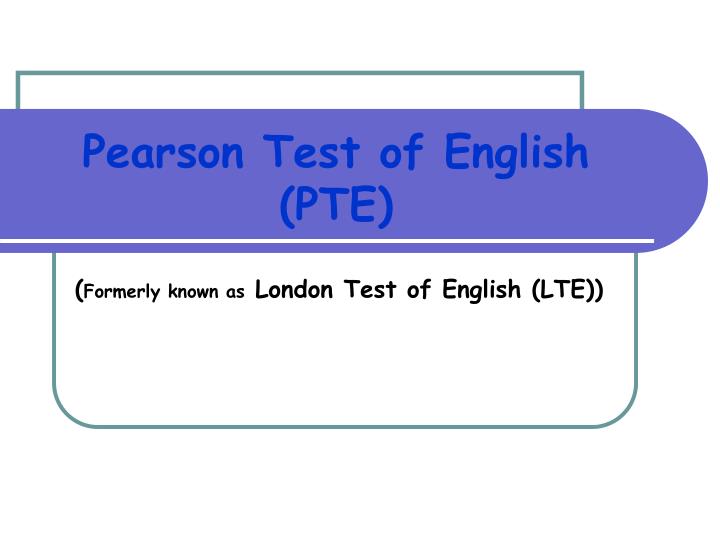pearson test of english pte