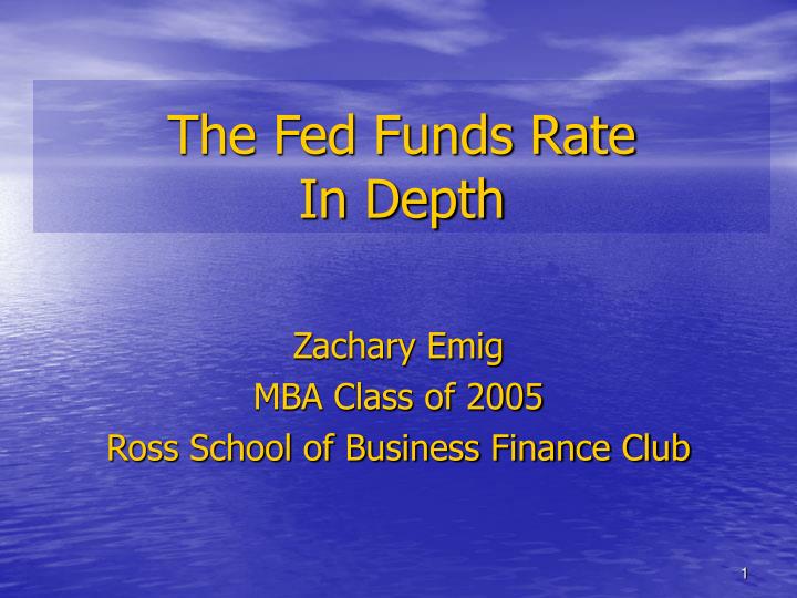 the fed funds rate in depth