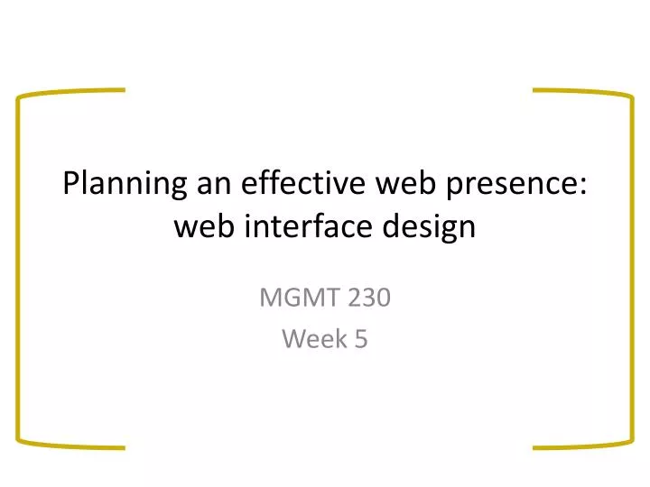 planning an effective web presence web interface design
