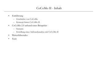 cocomo ii inhalt