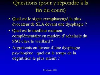 questions pour y r pondre la fin du cours