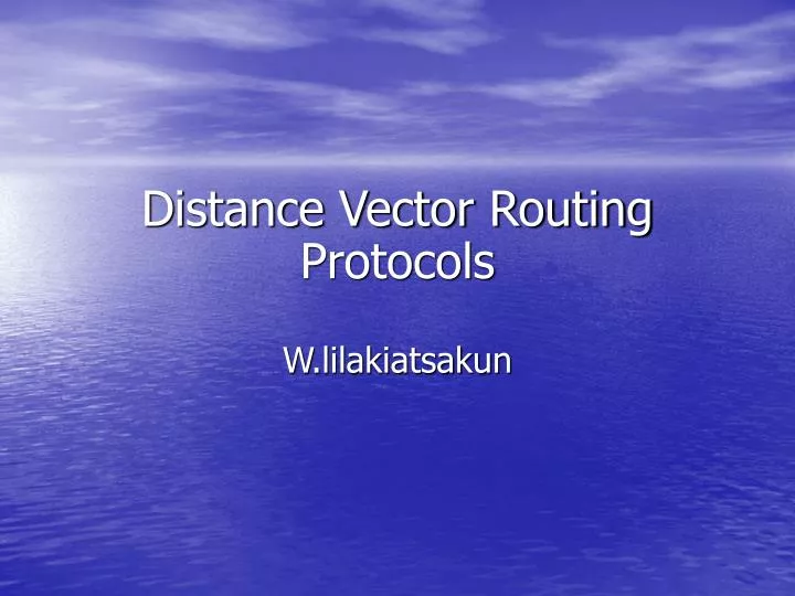 distance vector routing protocols