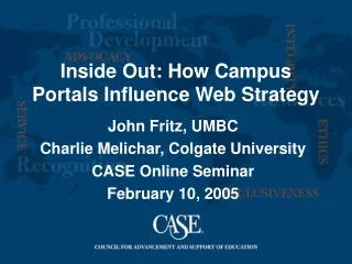 Inside Out: How Campus Portals Influence Web Strategy