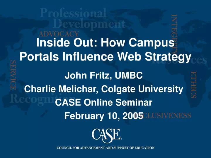 inside out how campus portals influence web strategy
