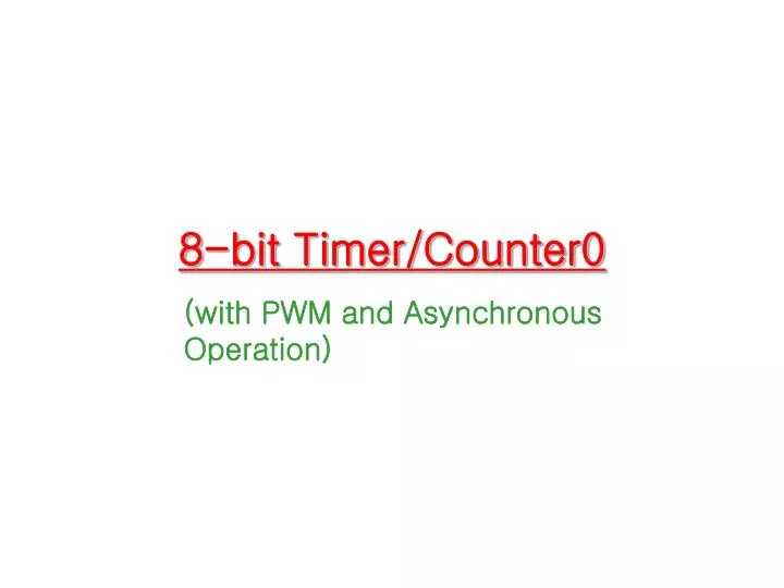 8 bit timer counter0