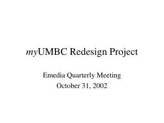 my UMBC Redesign Project
