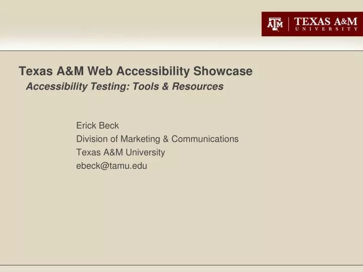 texas a m web accessibility showcase accessibility testing tools resources