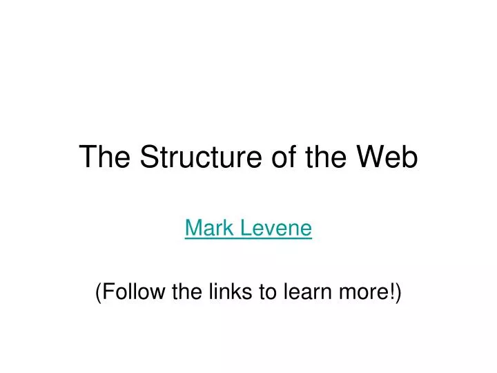 the structure of the web