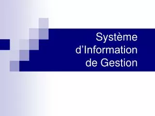 syst me d information de gestion