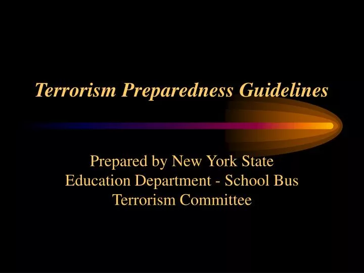 terrorism preparedness guidelines
