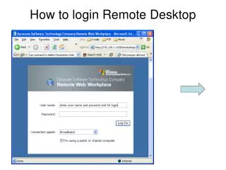 How to login Remote Desktop