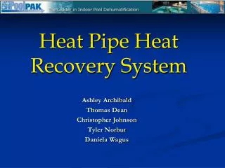 Heat Pipe Heat Recovery System