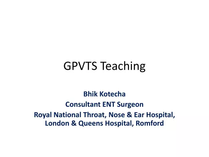 gpvts teaching