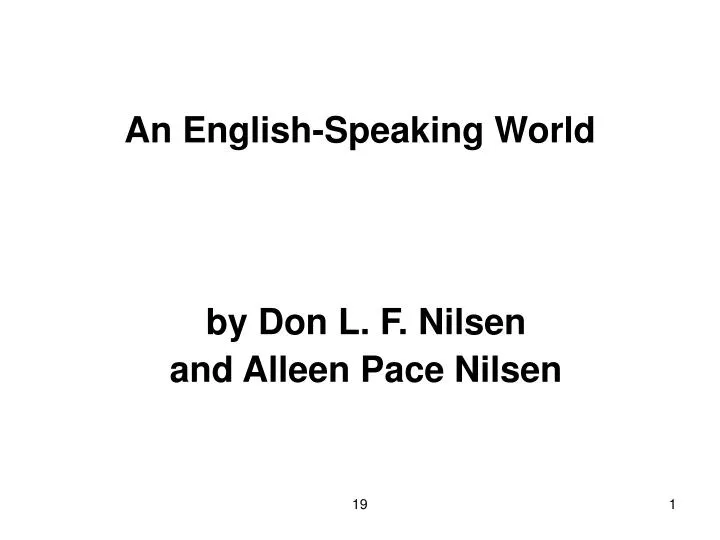 an english speaking world