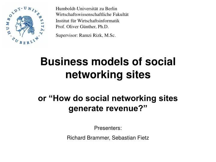 business models of social networking sites