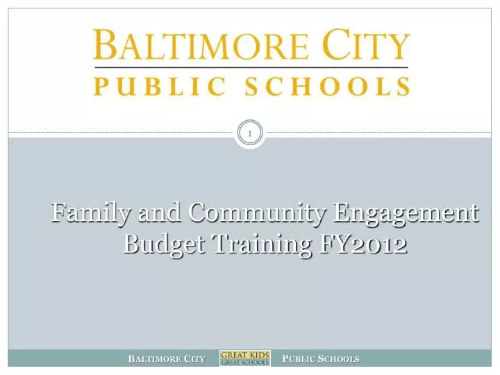 family and community engagement budget training fy2012