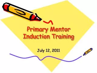 Primary Mentor Induction Training