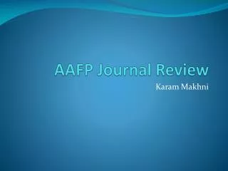 AAFP Journal Review