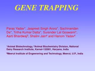 GENE TRAPPING