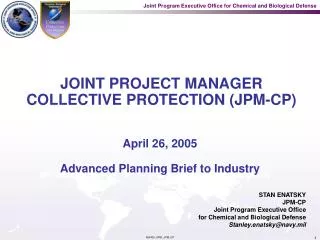 JOINT PROJECT MANAGER COLLECTIVE PROTECTION (JPM-CP)