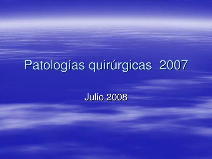 patolog as quir rgicas 2007