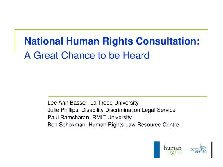 national human rights consultation a great chance to be heard