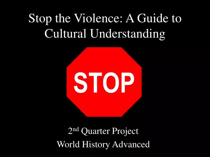 stop the violence a guide to cultural understanding