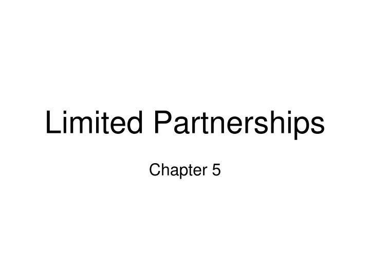limited partnerships