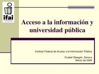 Acceso a la información y universidad pública