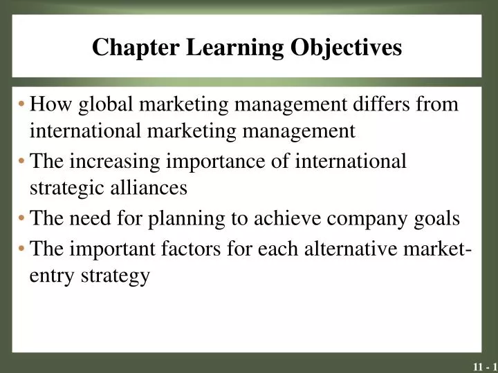 chapter learning objectives