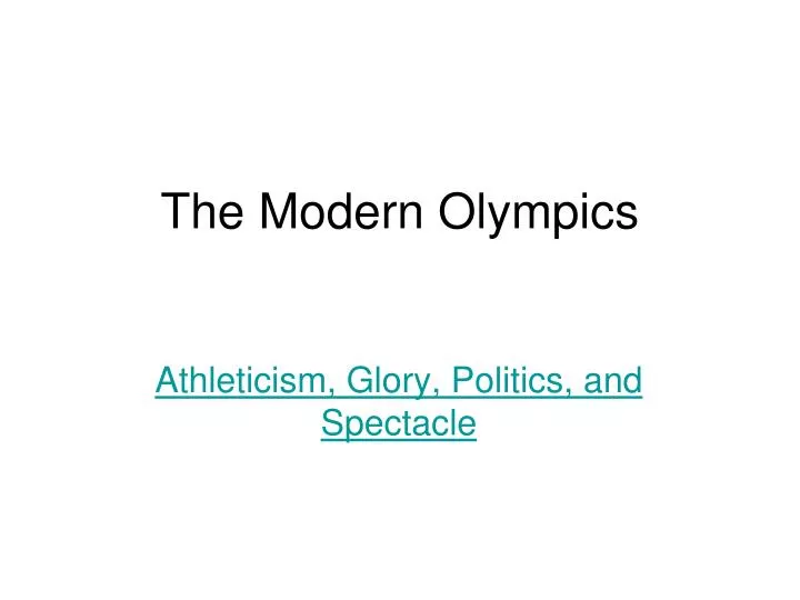the modern olympics