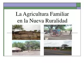 La Agricultura Familiar en la Nueva Ruralidad