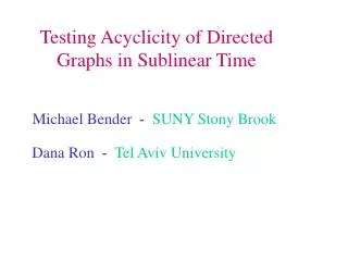 Testing Acyclicity of Directed Graphs in Sublinear Time