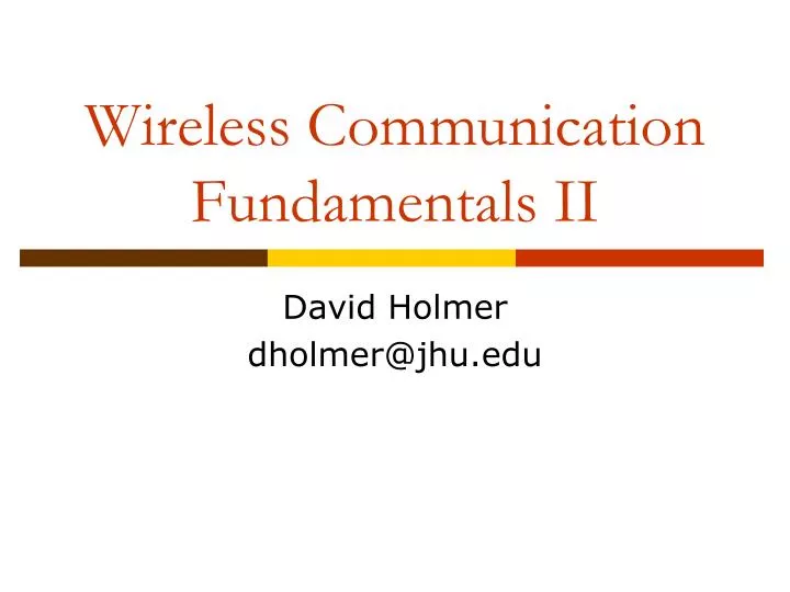 wireless communication fundamentals ii