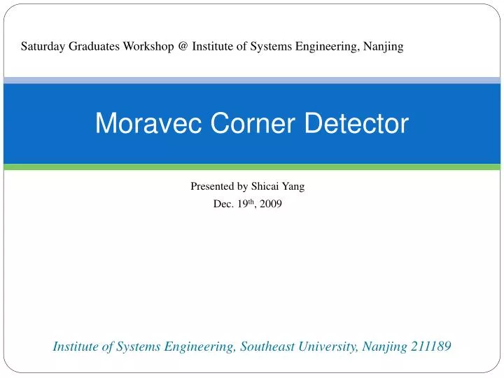 moravec corner detector