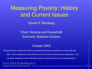 Measuring Poverty: History and Current Issues