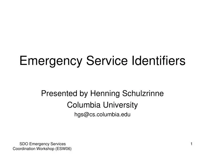 emergency service identifiers
