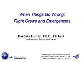 When Things Go Wrong: Flight Crews and Emergencies