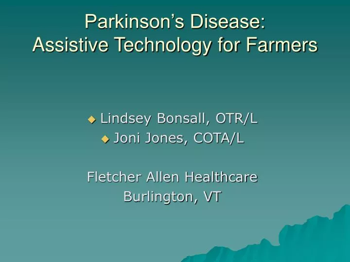 parkinson s disease assistive technology for farmers