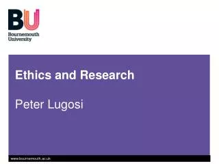 ethics and research peter lugosi