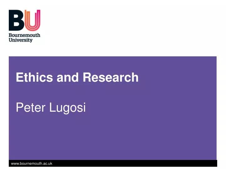 ethics and research peter lugosi