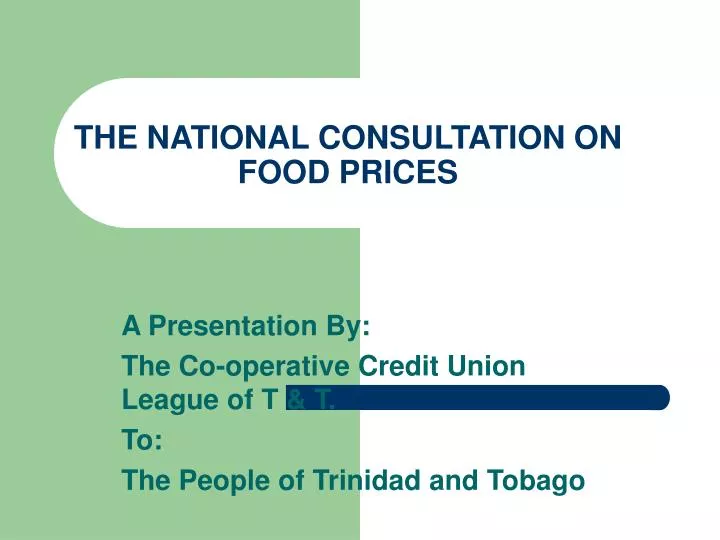 the national consultation on food prices