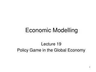 Economic Modelling