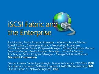 iSCSI Fabric and the Enterprise