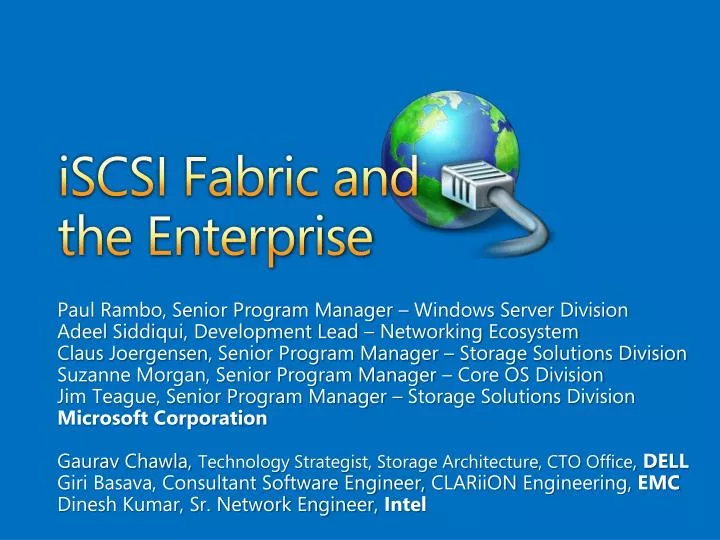 iscsi fabric and the enterprise
