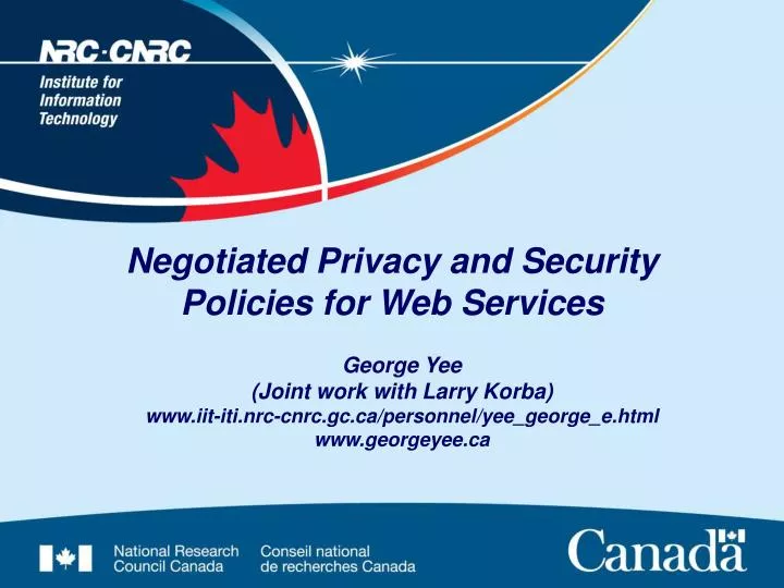 negotiated privacy and security policies for web services